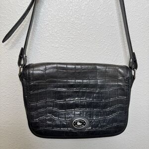 Vintage Dooney and Bourke Black Crocodile Shoulder Bag